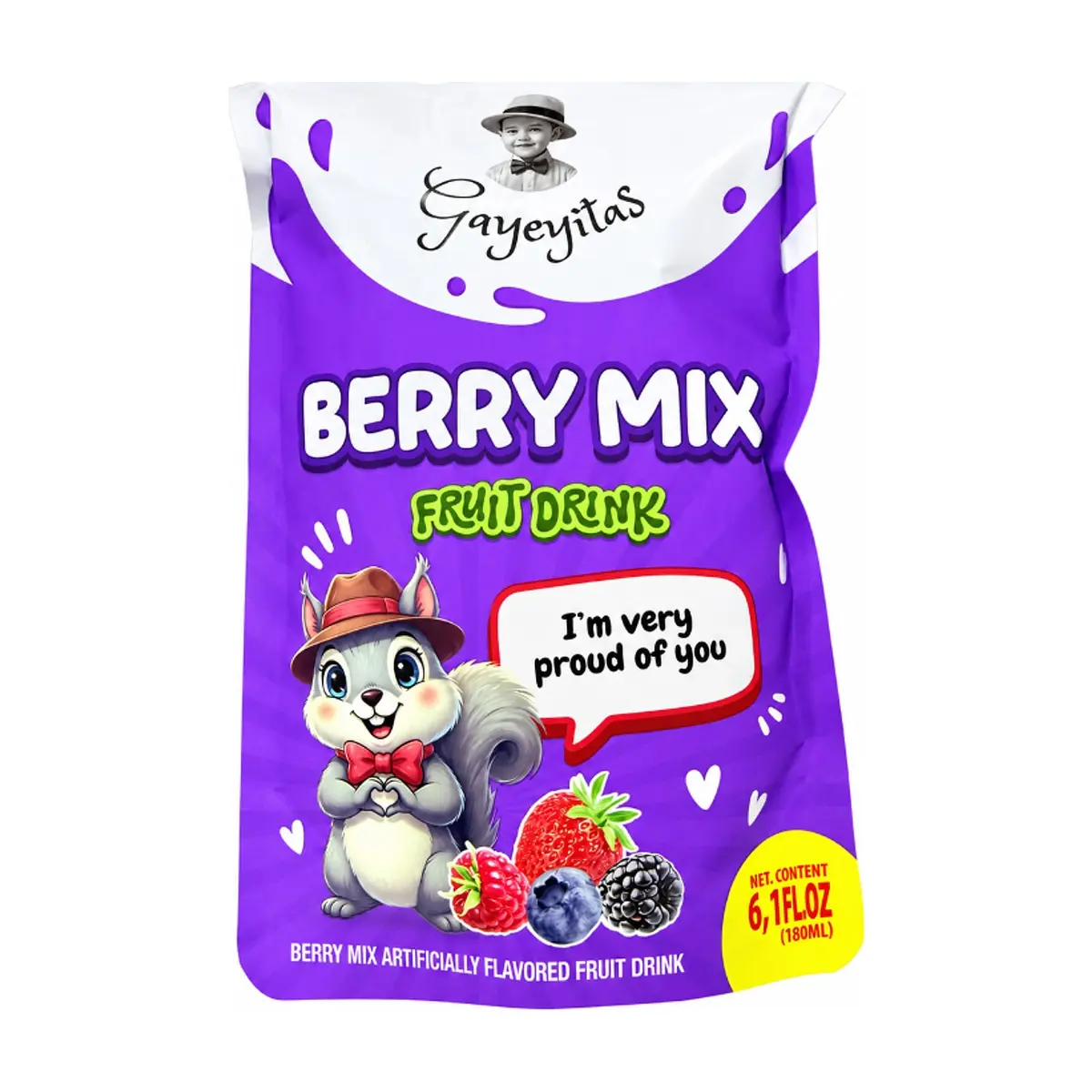 Bebida de frutas sabor a mezcla de bayas artificial Gayeyitas (180 ml / 6.1 fl oz)