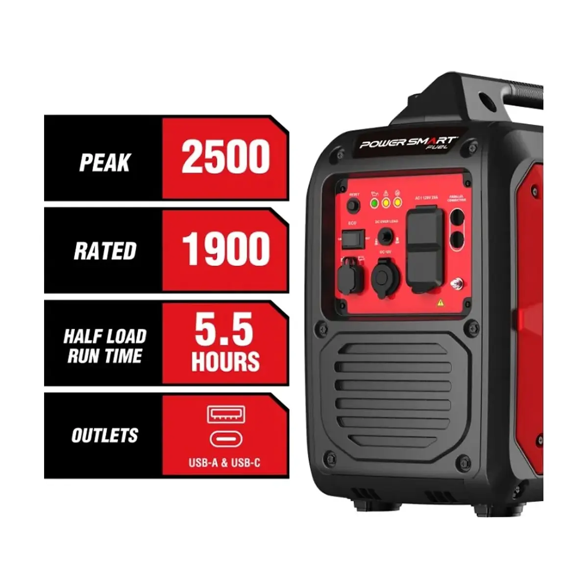 Generador portátil inversor PowerSmart de 2500 W, súper silencioso - Thumbnail 2
