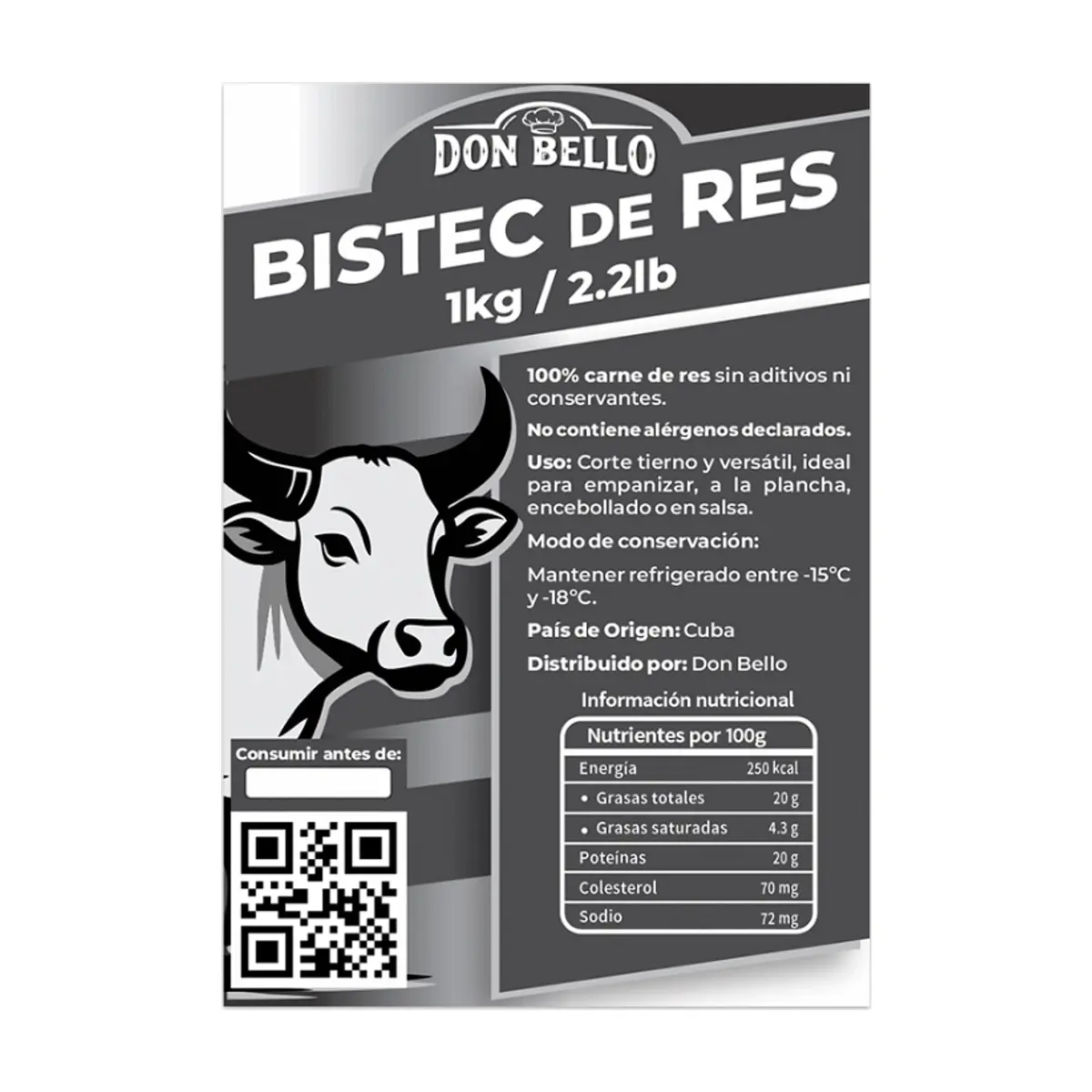 Bistec de res Don Bello (1 kg / 2.2 lb) - Thumbnail 3