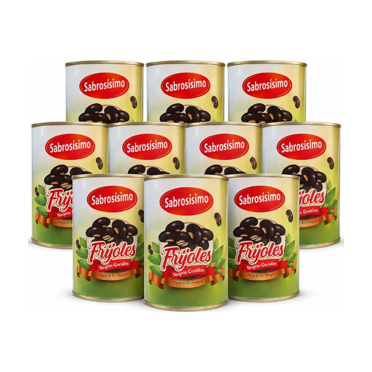 Combo Frijoles negros cocidos Sabrosísimo (10 x 400 g / 14.11 oz)