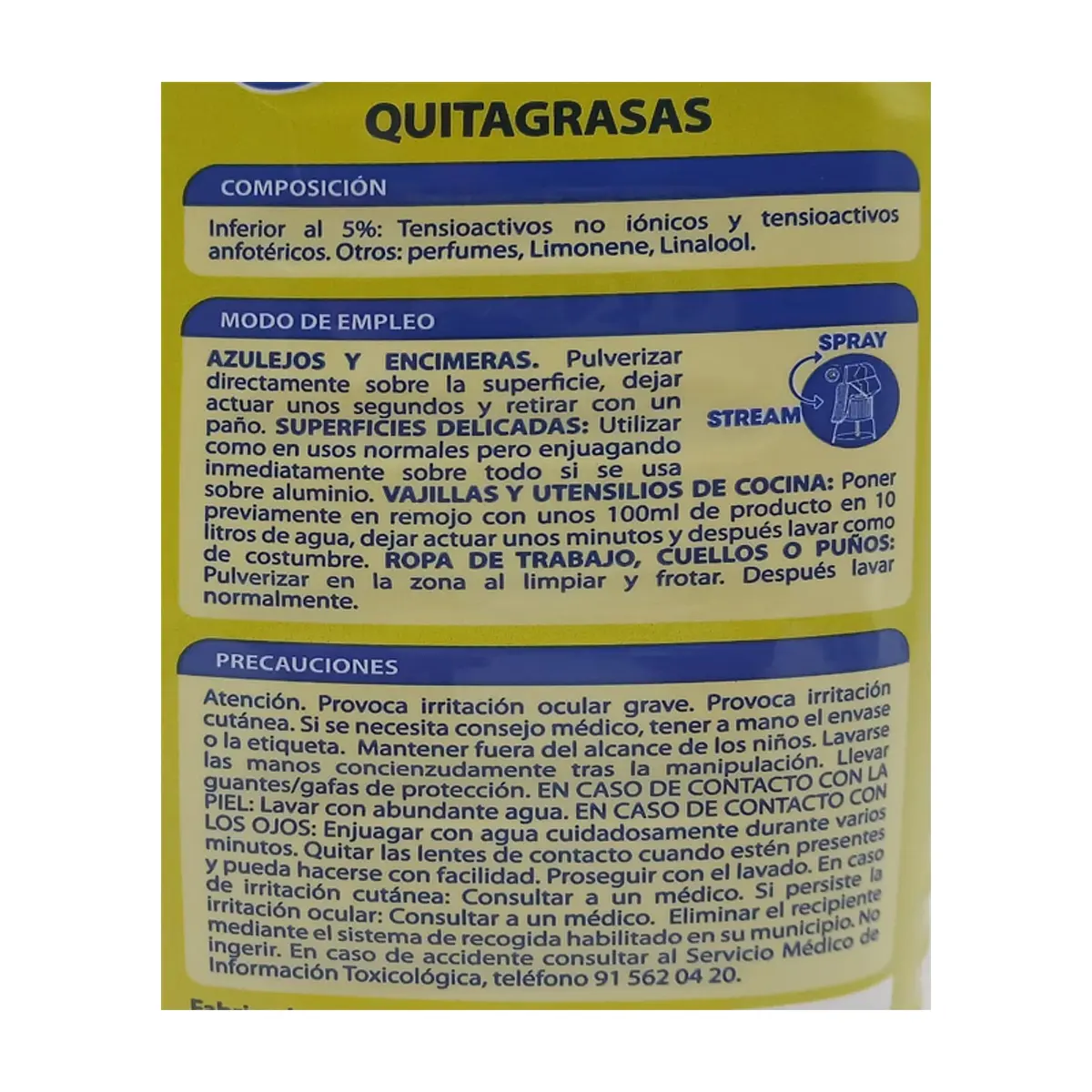 Quitagrasas sin espuma con aroma a limón Saamix (1 L) - Miniatura 2