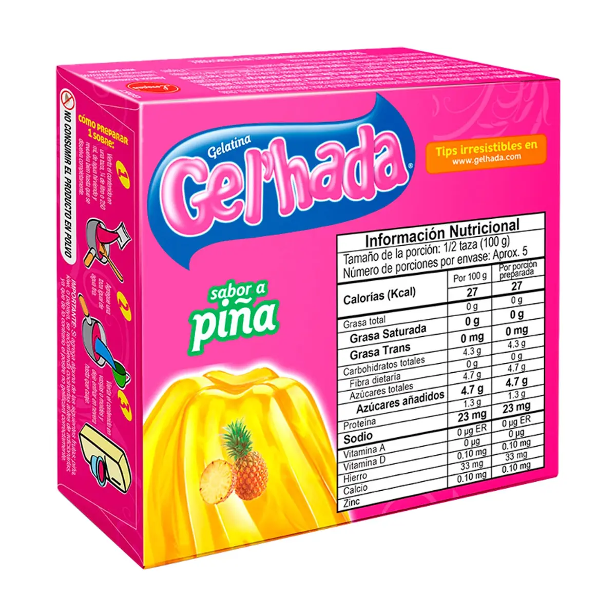 Gelatina sabor a piña Gel’hada (35 g / 1.23 oz) - Thumbnail 2