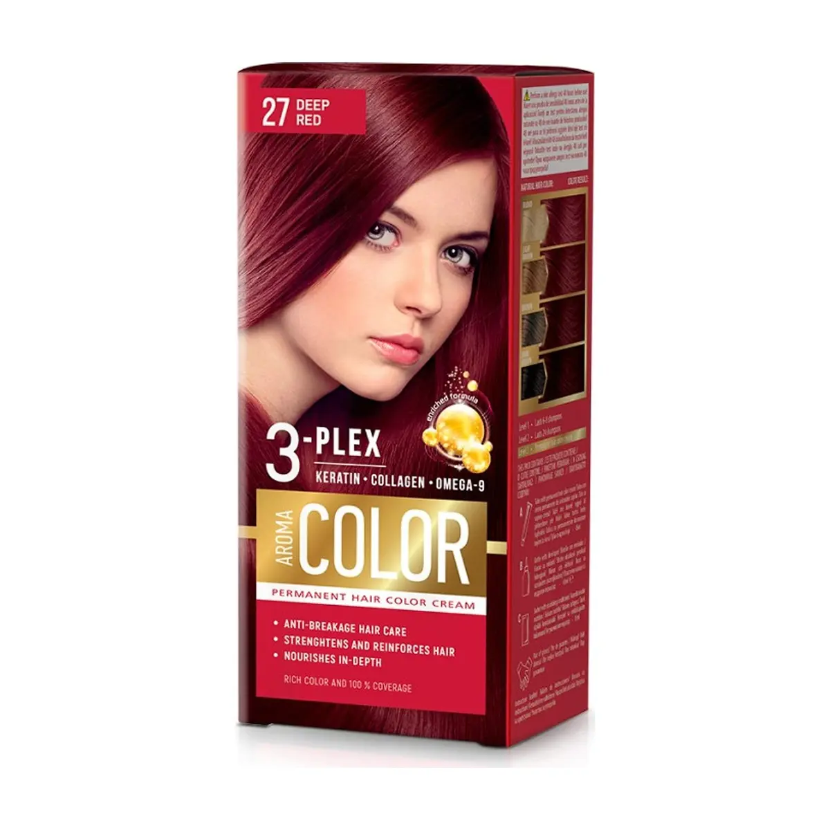 Tinte para el Cabello Rojo Profundo 27 (45ml) AROMA COLOR