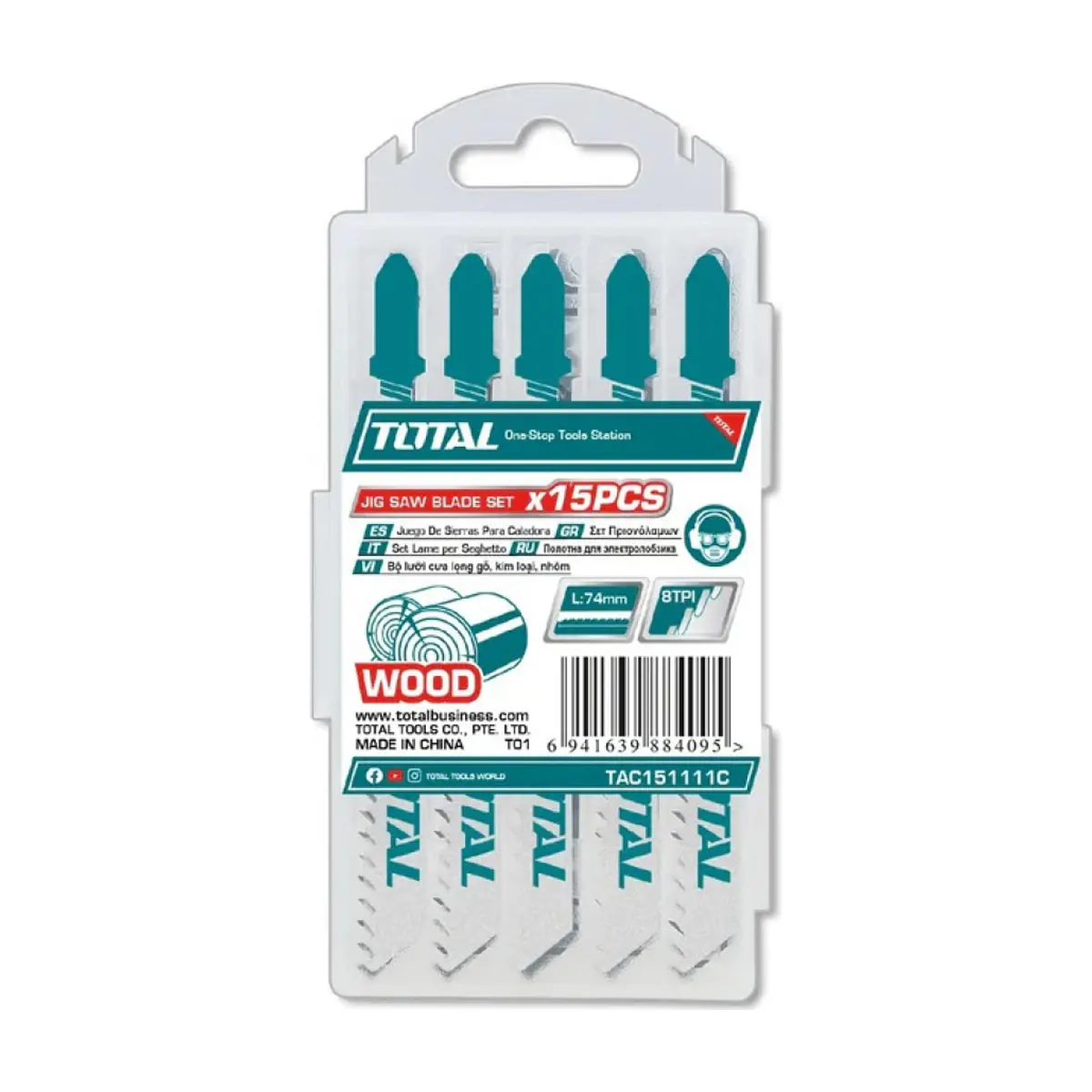 Juego de sierra para caladora Total Tools TAC151111C (15 U)