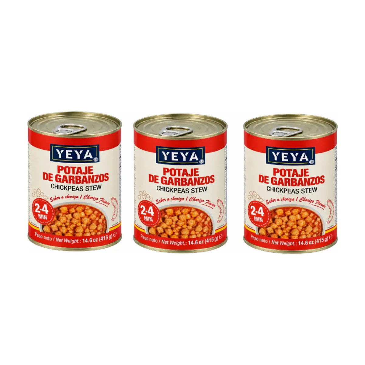 Potaje de garbanzos YEYA (3 x 415 g / 14.6 oz) - Miniatura 1