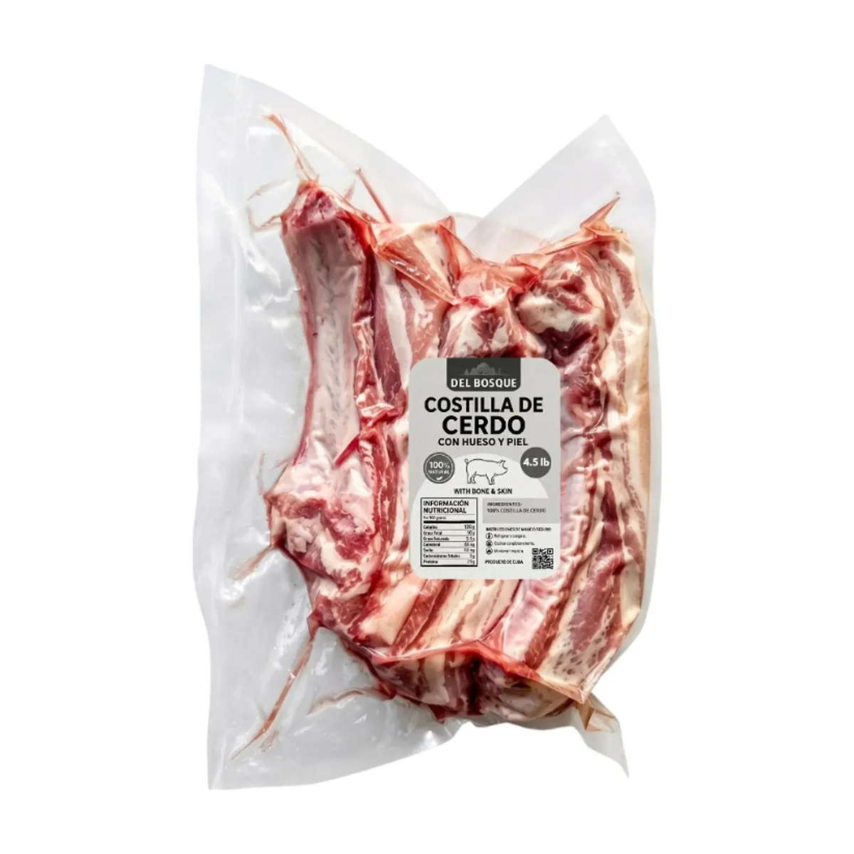 Costillas de cerdo con hueso y piel Del Bosque (2.04 kg / 4.5 lb) - Miniatura 2