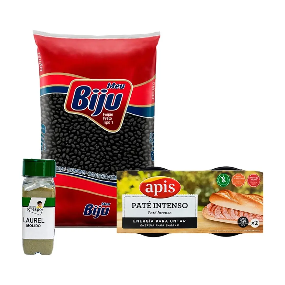 Combo: Frijoles negros + Laurel molido + Paté Intenso de hígado de cerdo