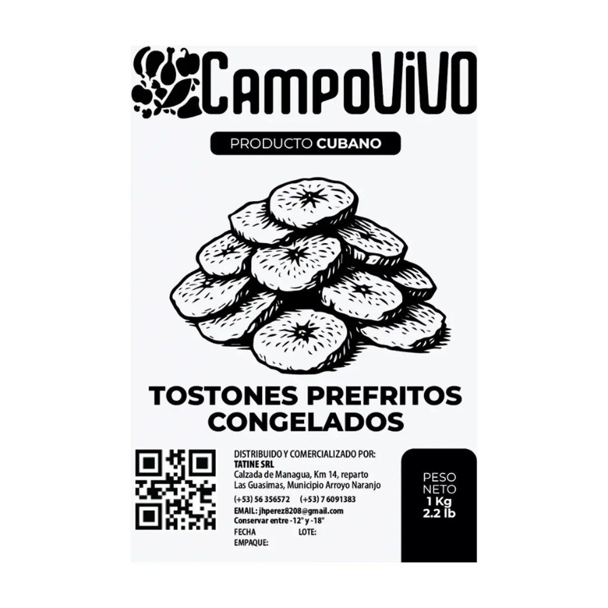 Tostones prefritos congelados Campo Vivo (2 x 1 kg / 2.2 lb) - Thumbnail 3