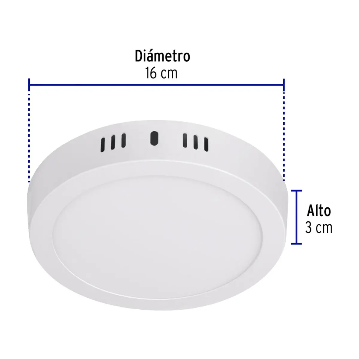 Luminario redondo blanco LED 12 W Volteck PLA-205L - Thumbnail 3