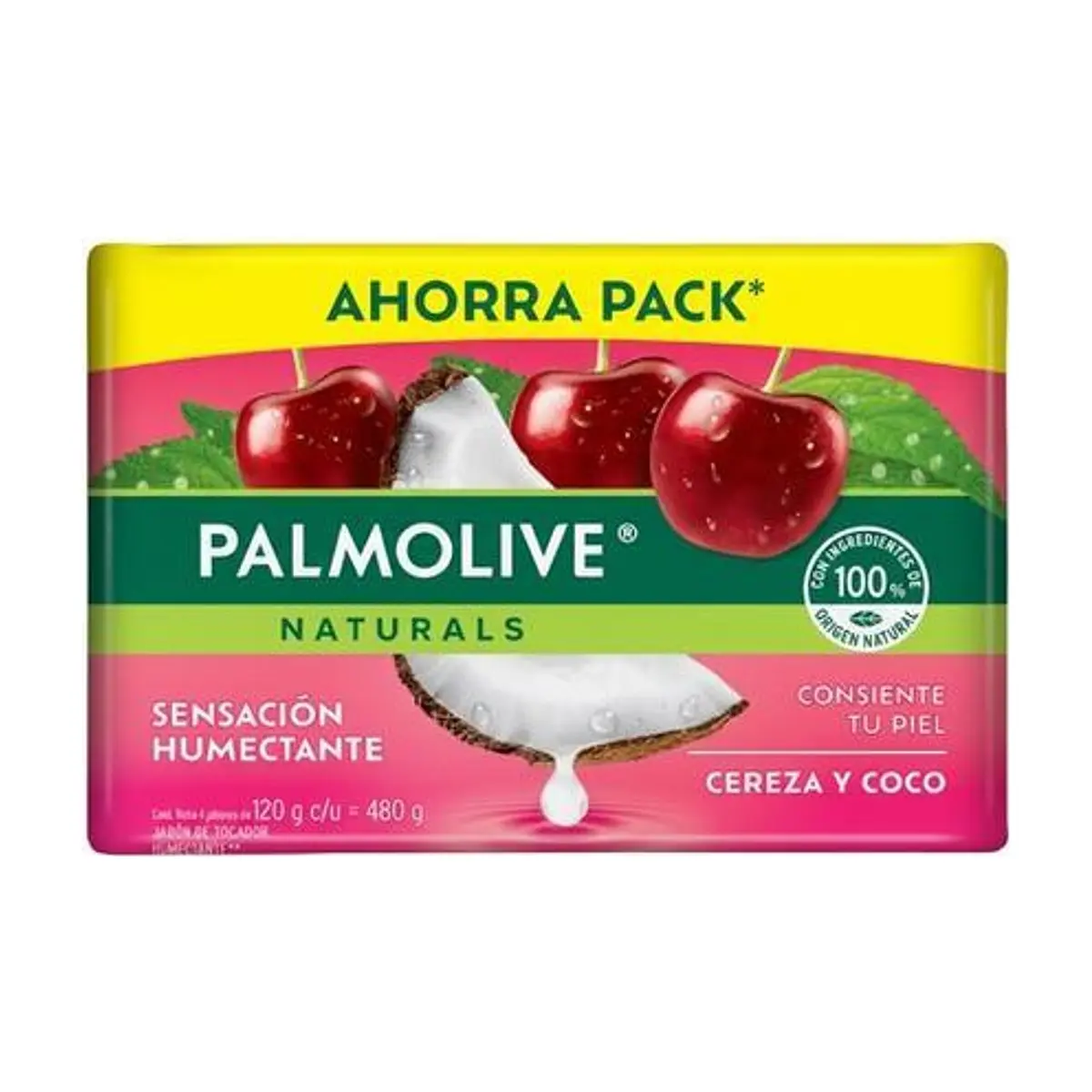 Jabón de Tocador Naturals Cereza y Coco (4x120 gr) PALMOLIVE