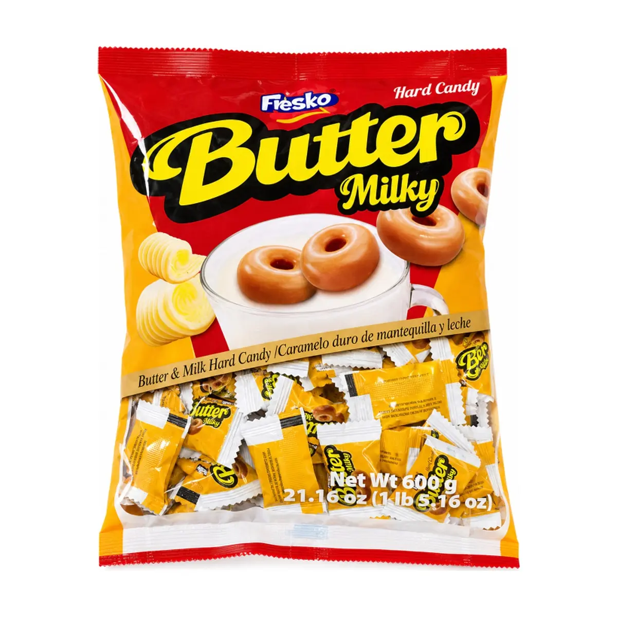 Caramelo duro de mantequilla y leche Fresko (600 g / 21.16 oz)