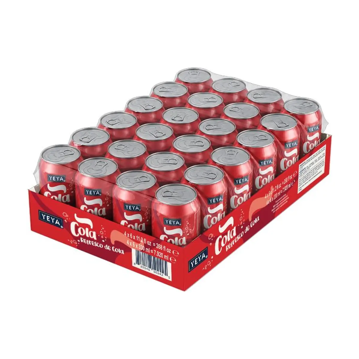 Caja de refresco gaseado de cola YEYA (24 x 330 ml)