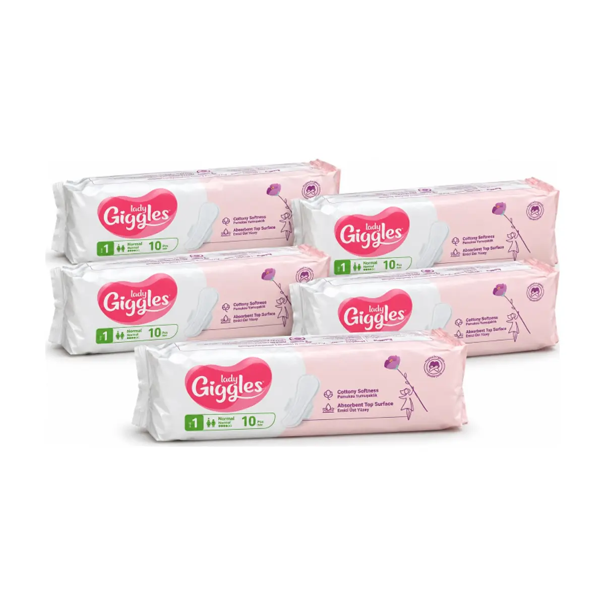 Toallas sanitarias talla 1 normal Lady Giggles (5 x 10 U) - Miniatura 1