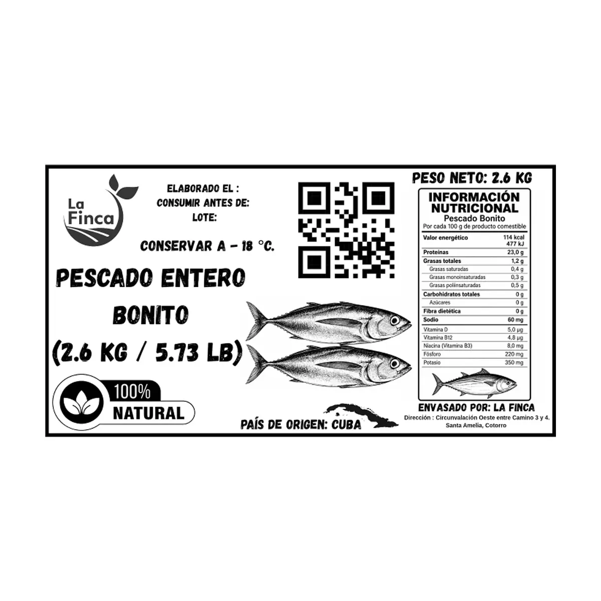 Pescado entero Bonito La Finca (2.6 kg / 5.73 lb) - Thumbnail 3
