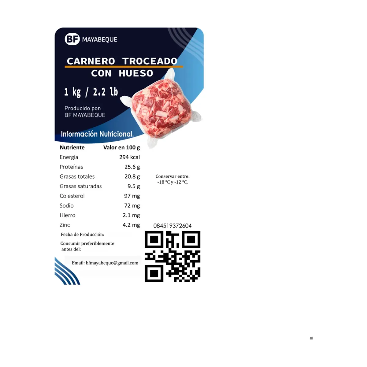 Carnero troceado con hueso BF Mayabeque (1 kg / 2.2 lb) - Miniatura 3