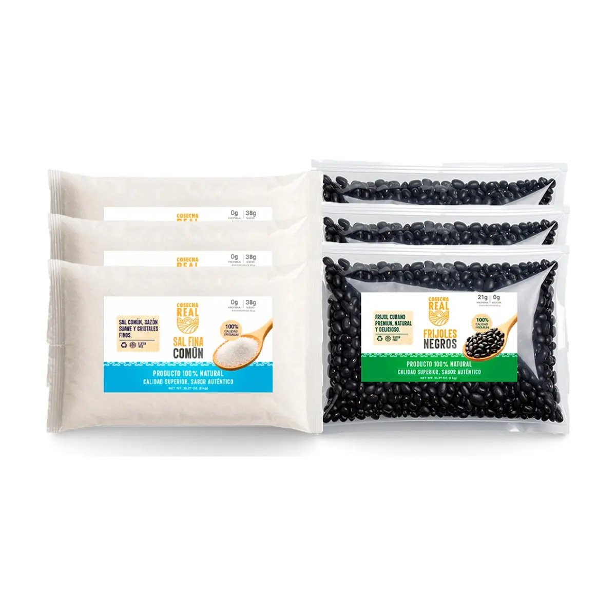 Combo esencial de cocina Cosecha Real #13: Sal fina común + Frijoles negros