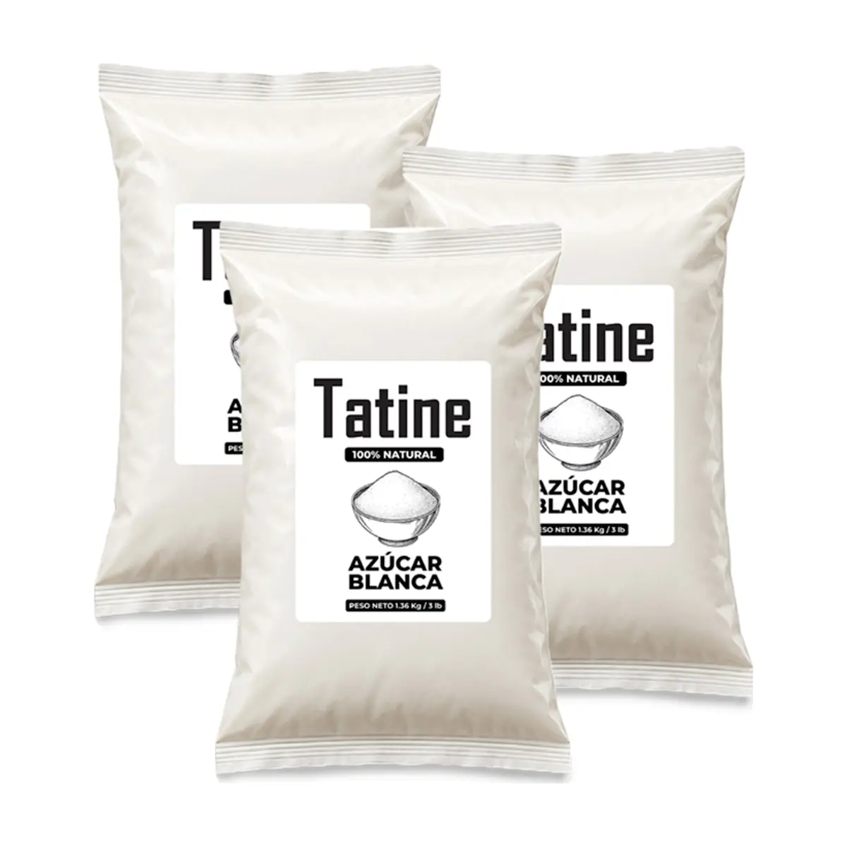 Azúcar blanca Tatine (3 x 1.36 kg / 3 lb)