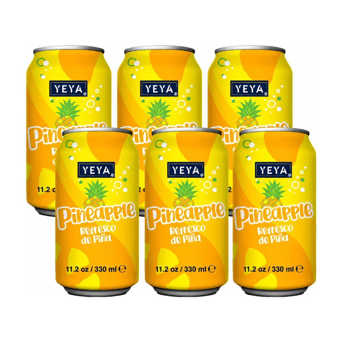 Refresco gaseado de piña YEYA (6 x 330 ml / 11.2 fl oz)
