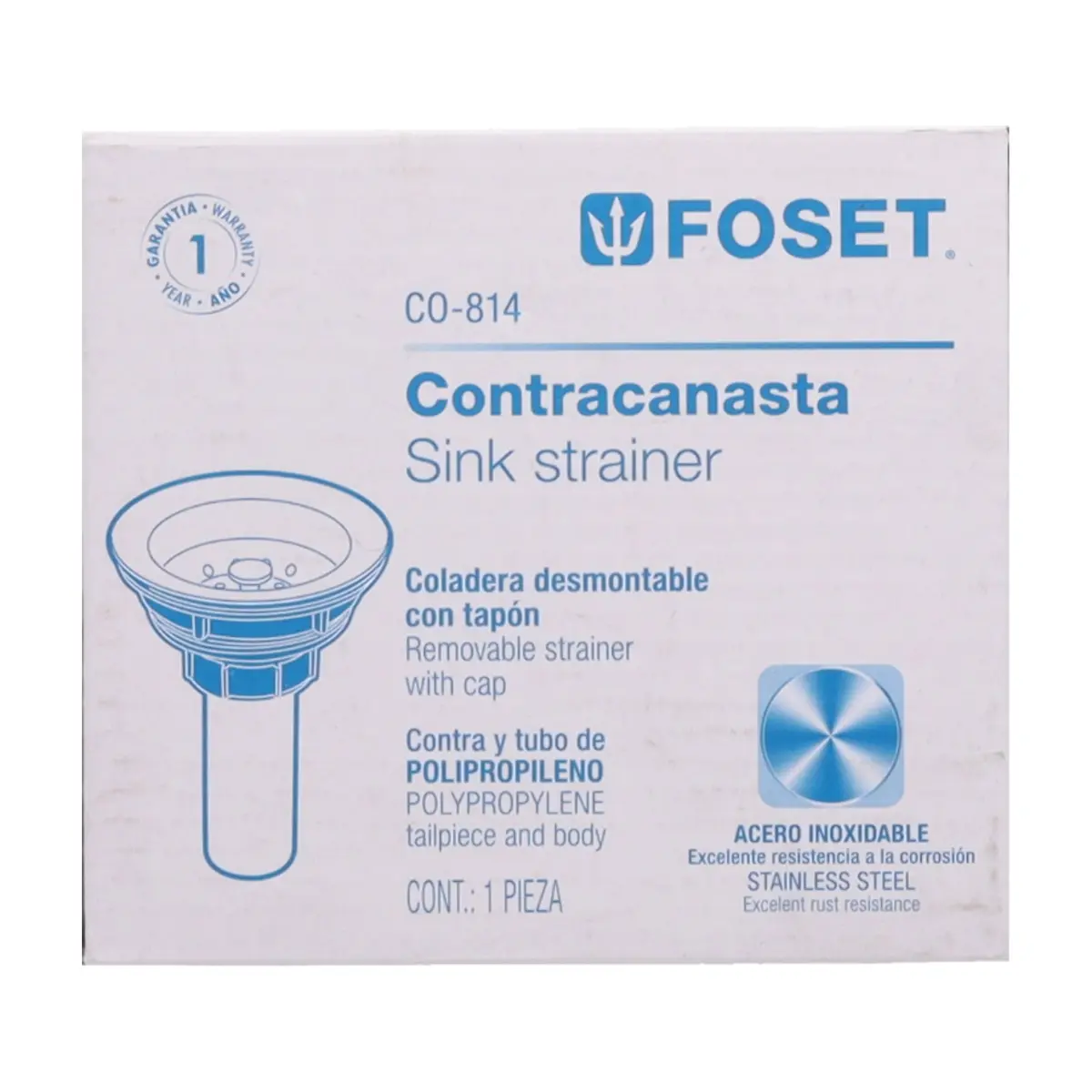 Válvula de fregadero 4" Foset - Thumbnail 3