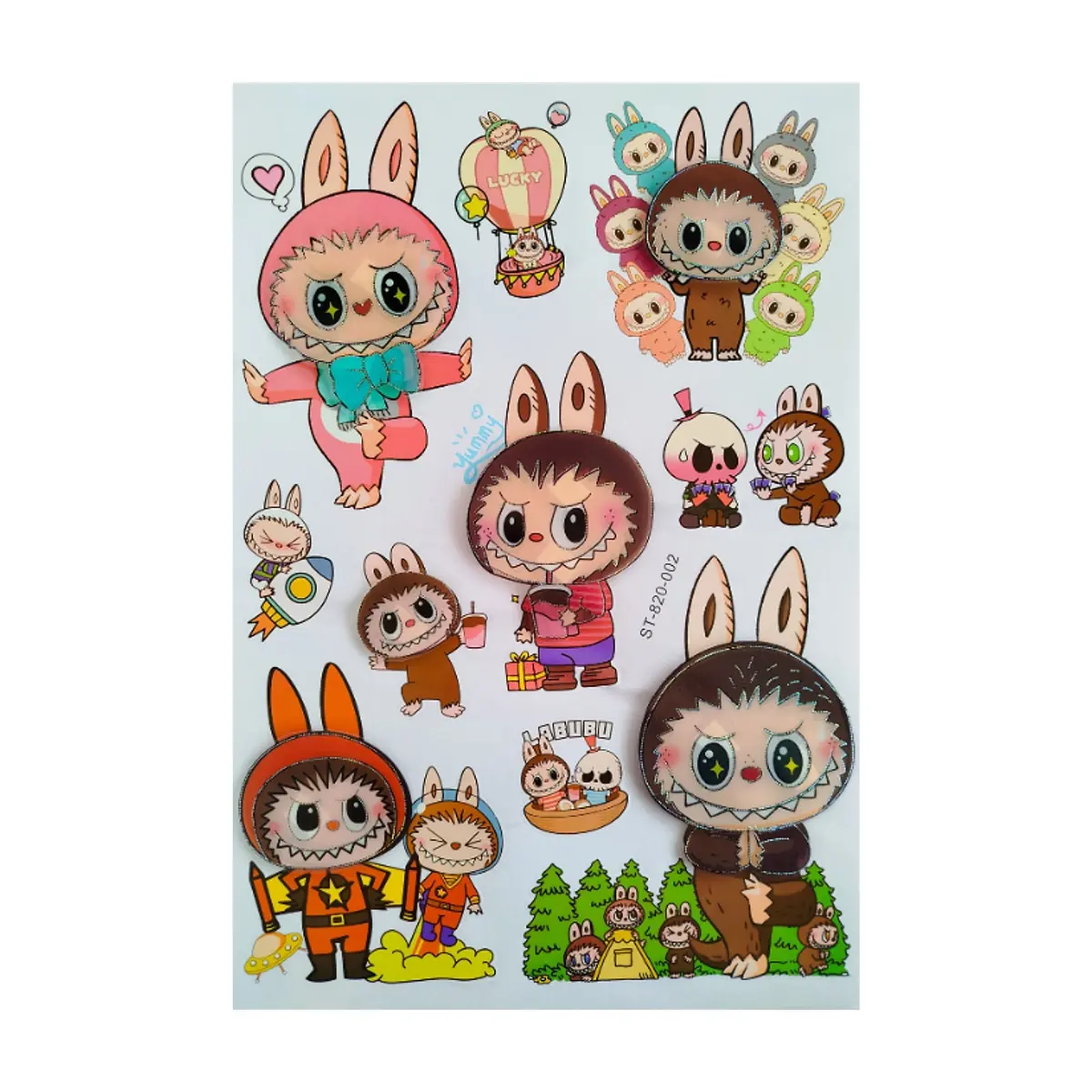 Set de pegatinas en 3D con motivo de Labubu Home Decor - Thumbnail 2