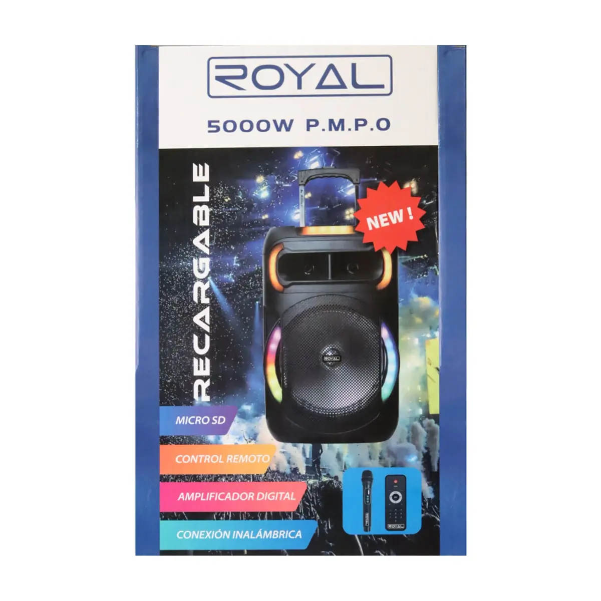Bocina portátil negra 5000 W Royal RBT2540-12T - Thumbnail 3
