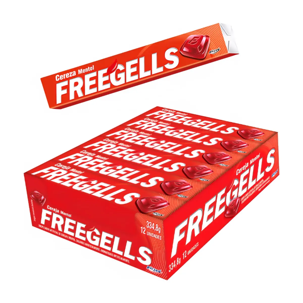 Caramelos duros sabor a cereza y mentol Freegells (334.8 g / 11.80 oz)