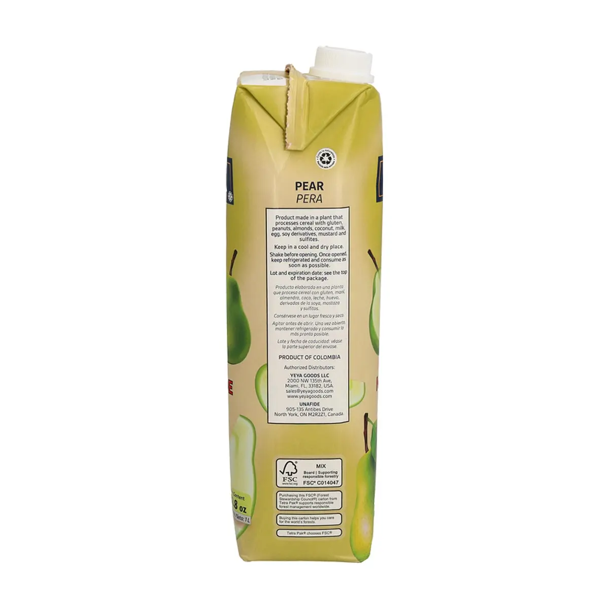 Néctar de pera YEYA (1 L / 33.8 fl oz) - Thumbnail 2