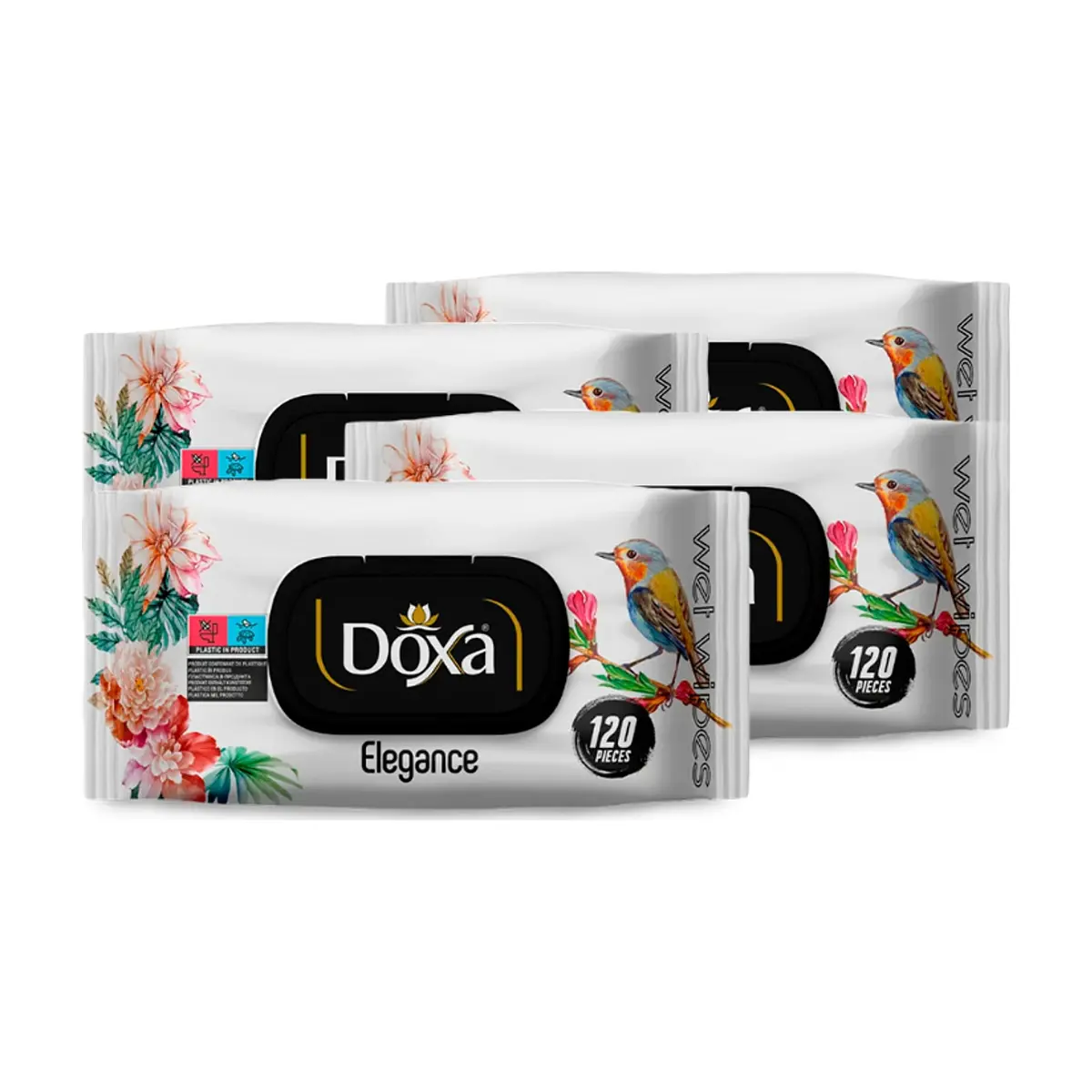 Toallitas húmedas Doxa Elegance (4 x 120 U)