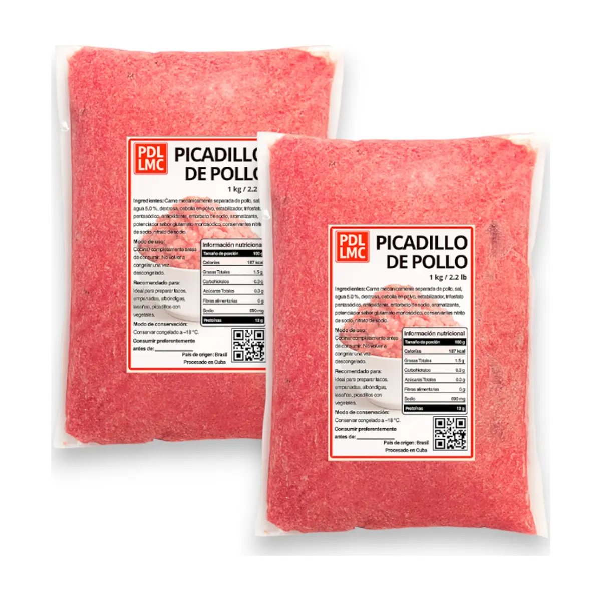 Picadillo de pollo PDL LMC (2 x 1 kg / 2.2 lb)