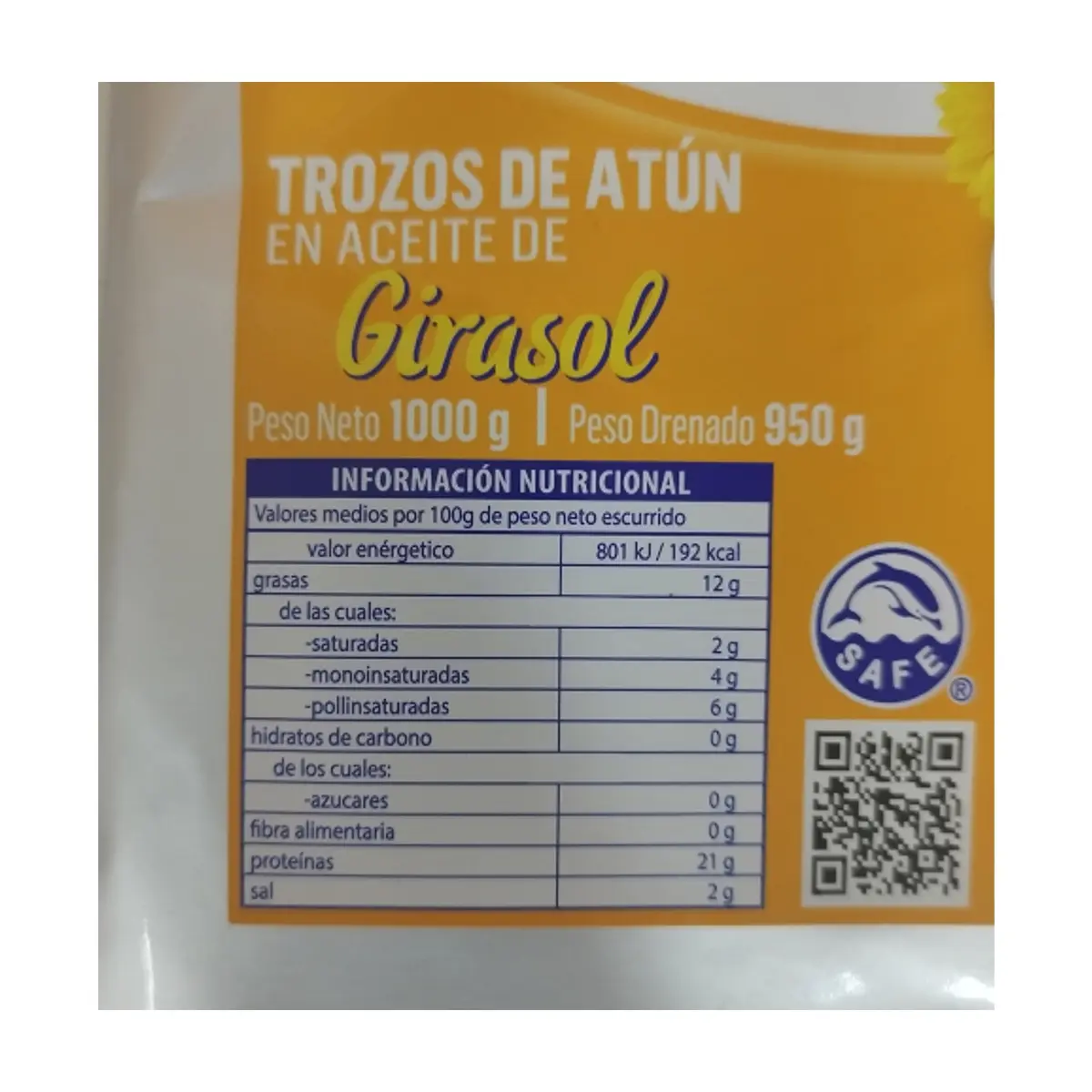 Trozos de atún en aceite de girasol Yeli (1 kg / 2.2 lb) - Thumbnail 3