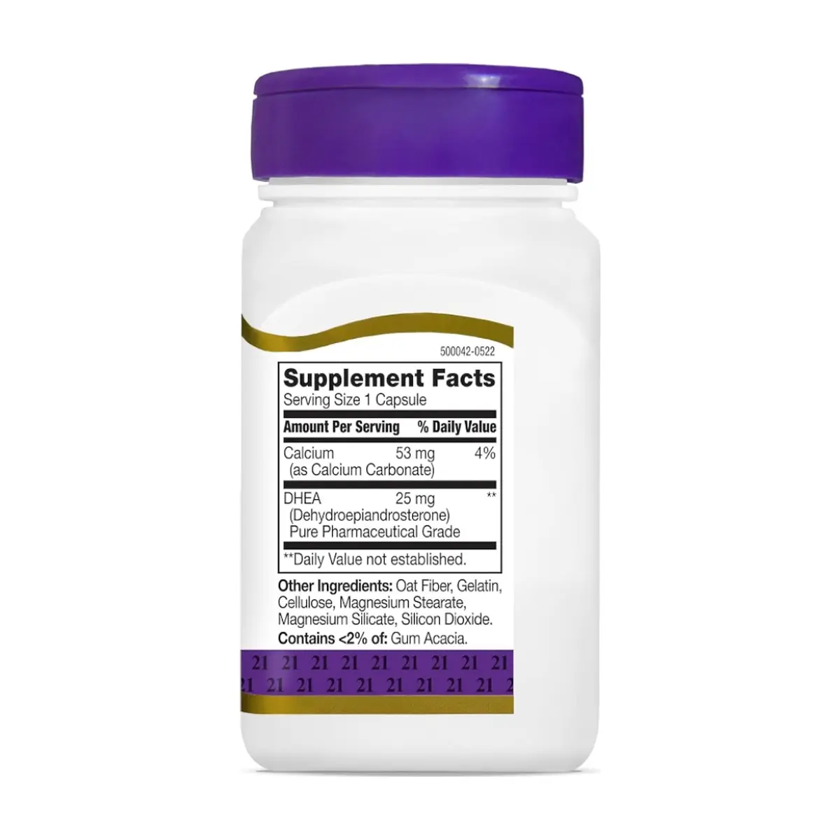 DHEA. Dehidroepiandrosterona 25 mg 21st Century (90 cápsulas) - Thumbnail 2