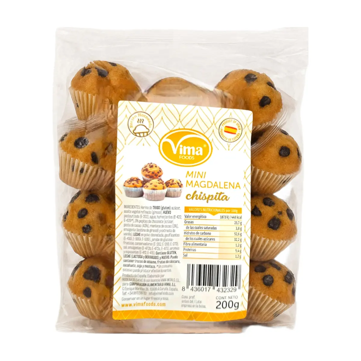 Mini magdalena chispita Vima Foods (200 g / 7.05 oz)