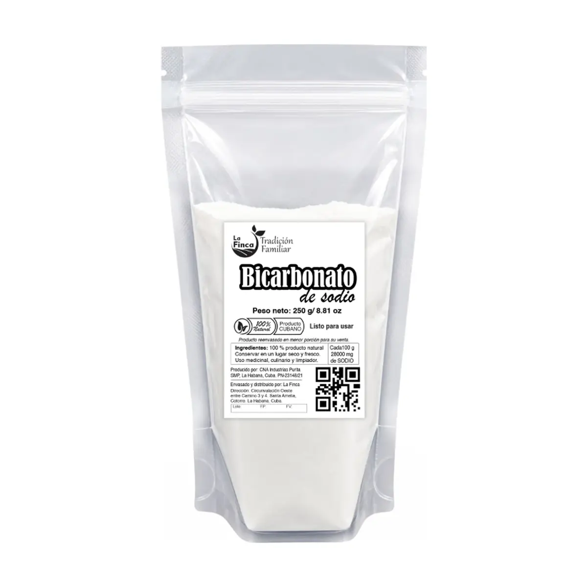 Bicarbonato de sodio La Finca (250 g / 8.81 oz)