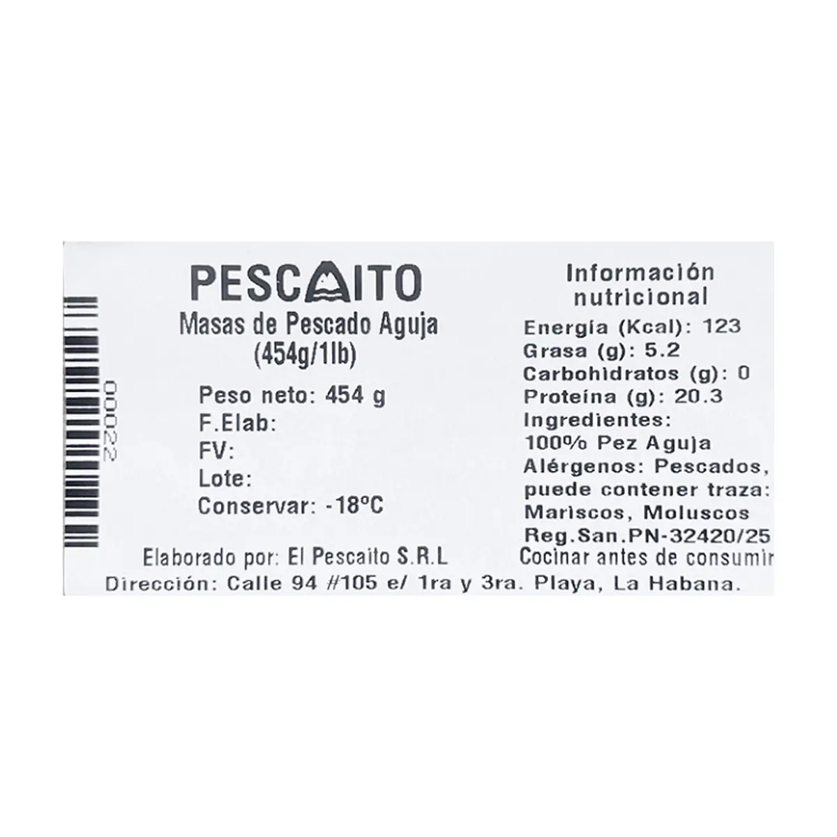 Masas de pescado aguja Pescaito (454 g / 1 lb) - Thumbnail 3