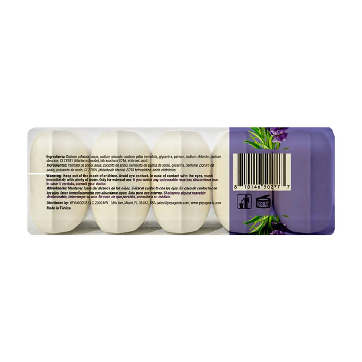 Jabón de tocador de lavanda YEYA (4 x 300 g / 10.58 oz) - Miniatura 2