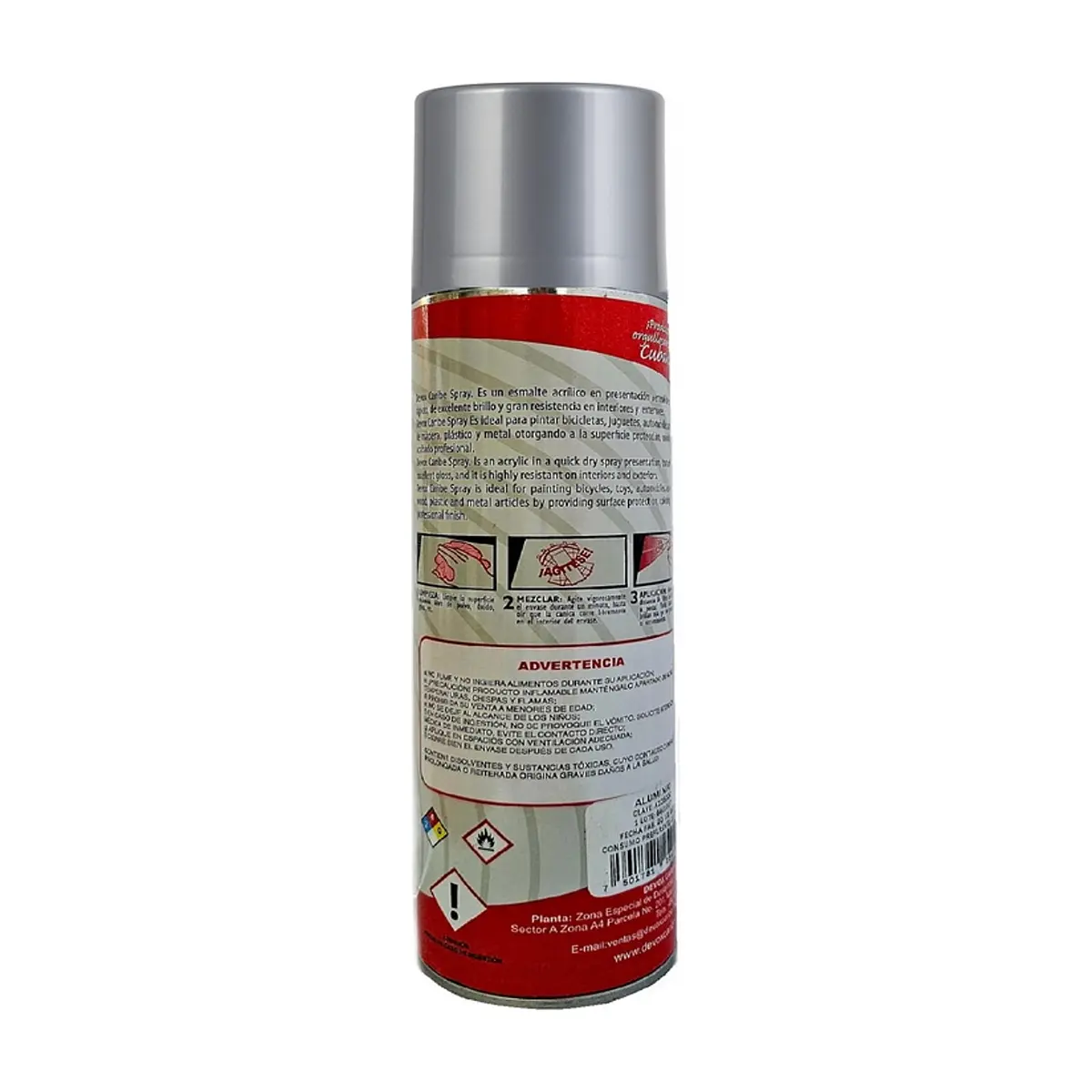 Pintura en spray color aluminio Devox Caribe (400 ml / 10 oz) - Thumbnail 2