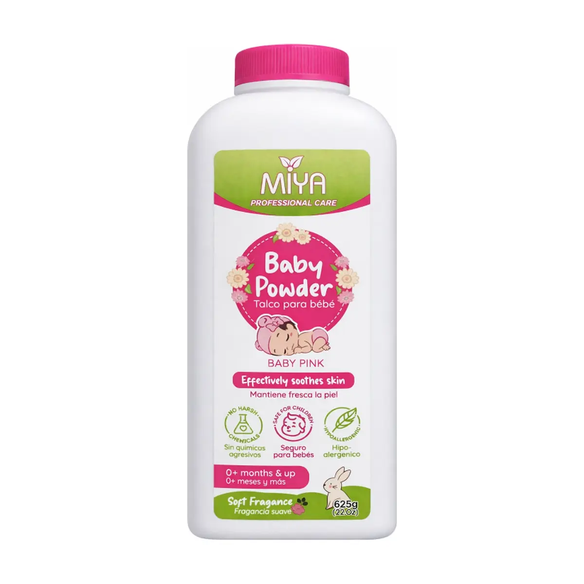Talco para bebé Baby Pink Miya (625 g / 22 oz)