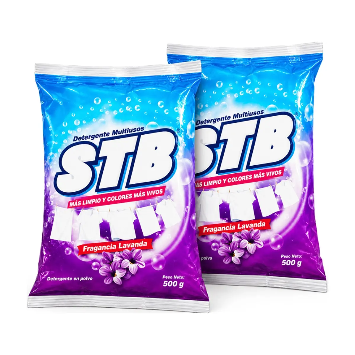 Detergente en polvo multiusos con fragancia a lavanda STB (2 x 500 g / 1.1 lb)