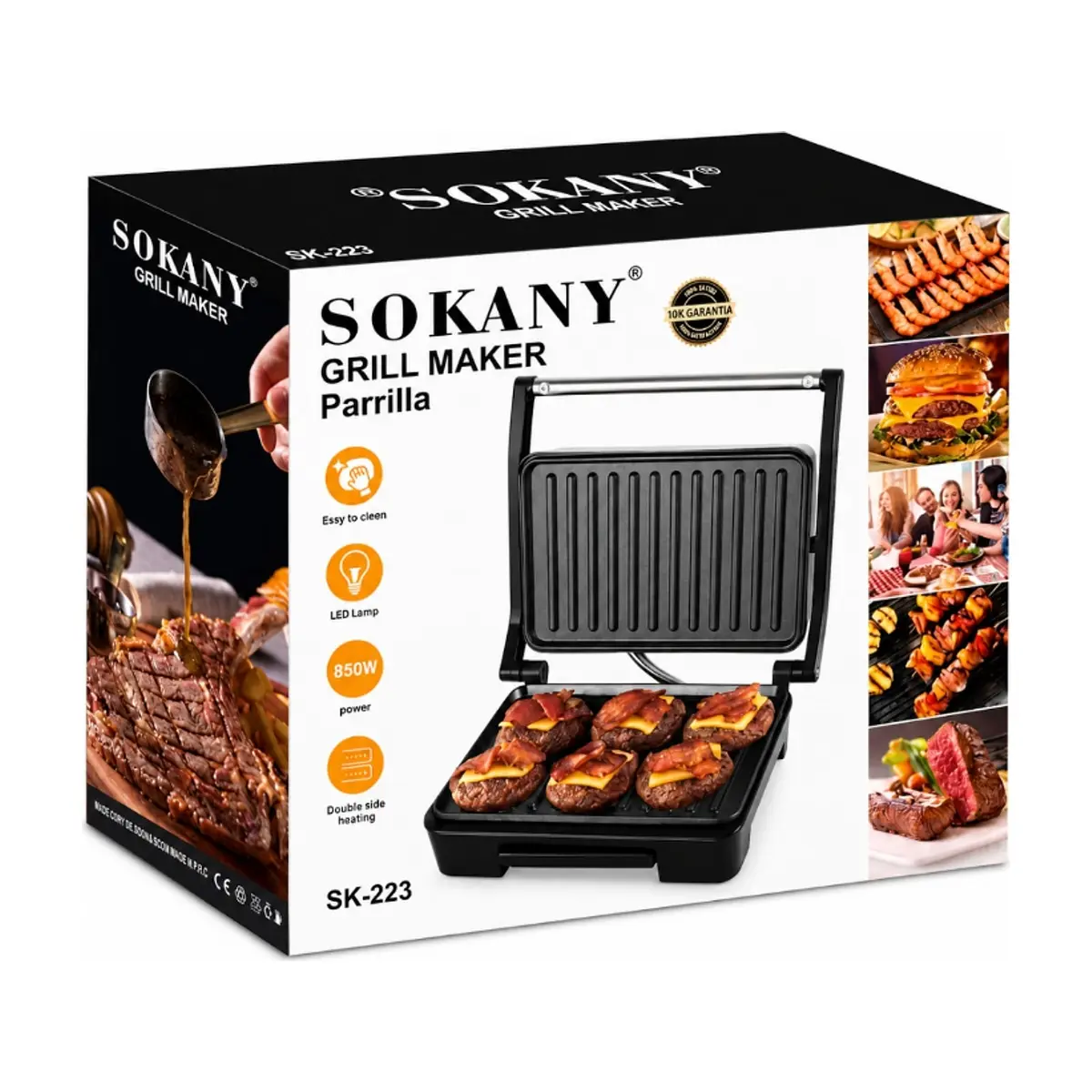 Parrilla sandwichera Sokany SK-223 - Thumbnail 4