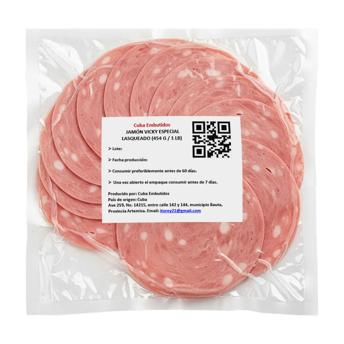 Jamón vicky especial lasqueado Cuba Embutidos (454 g / 1 lb) - Thumbnail 2