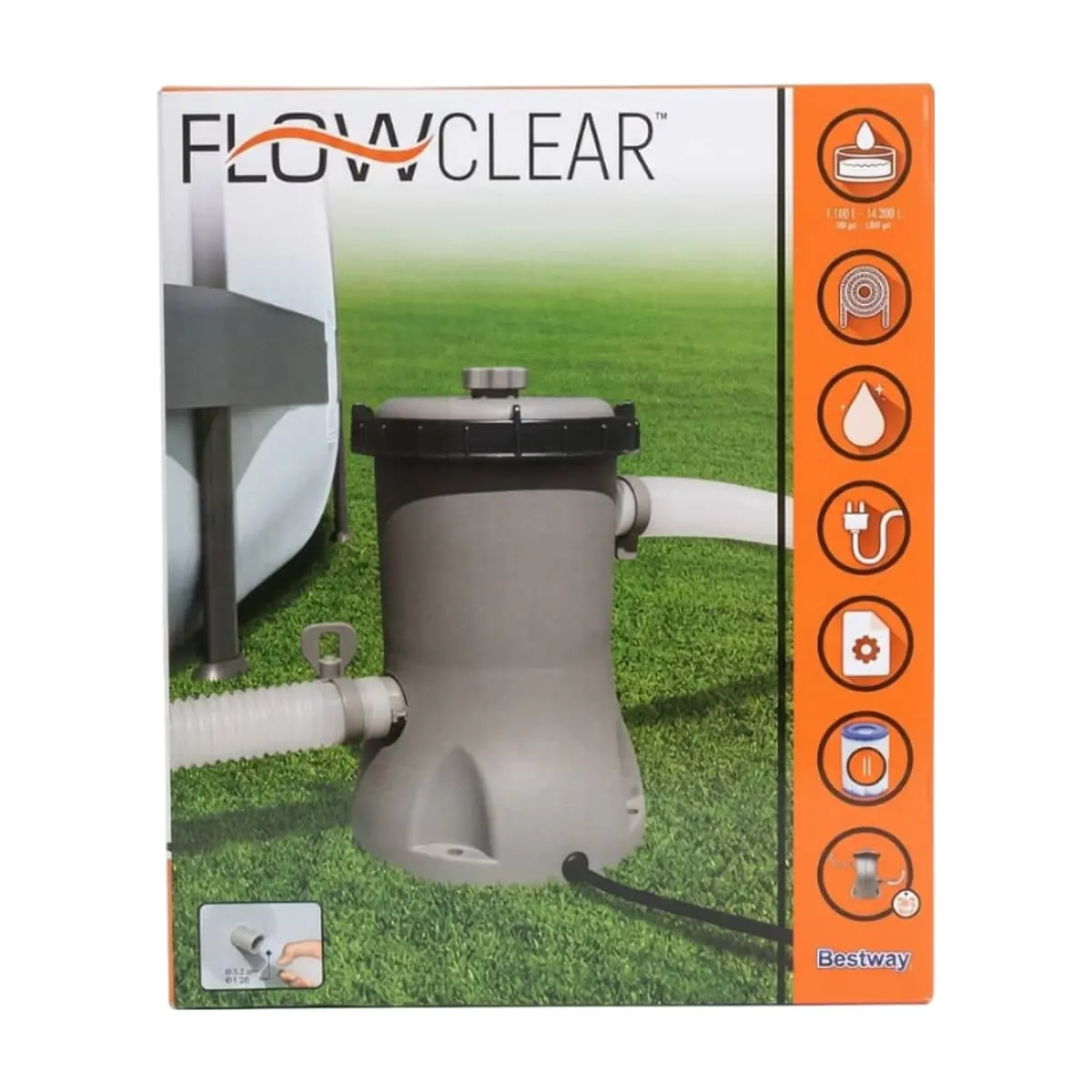 Bomba de filtrado de 1249 L para piscinas Flowclear Bestway - Thumbnail 2