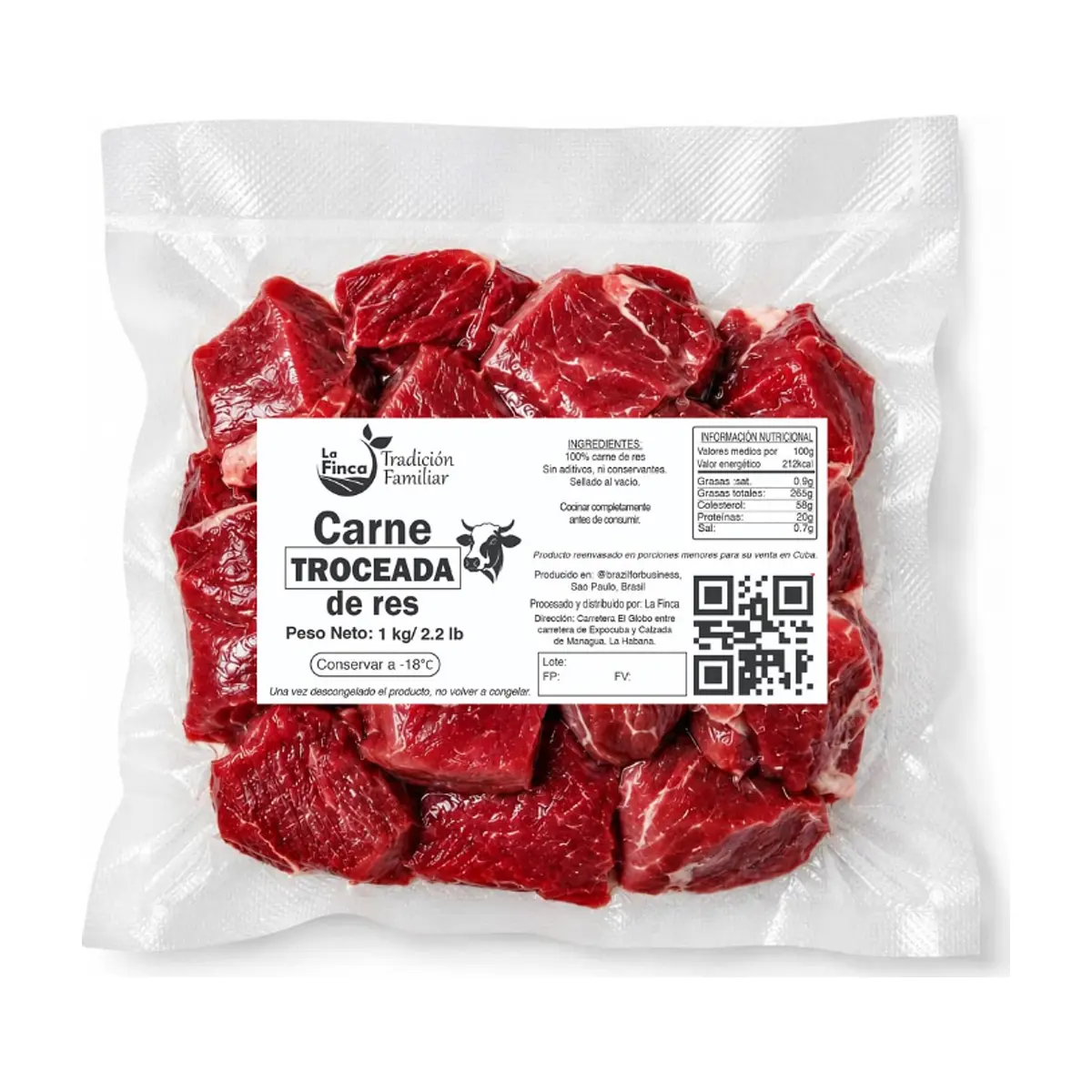 Carne troceada de res La Finca (1 kg / 2.2 lb) - Thumbnail 3