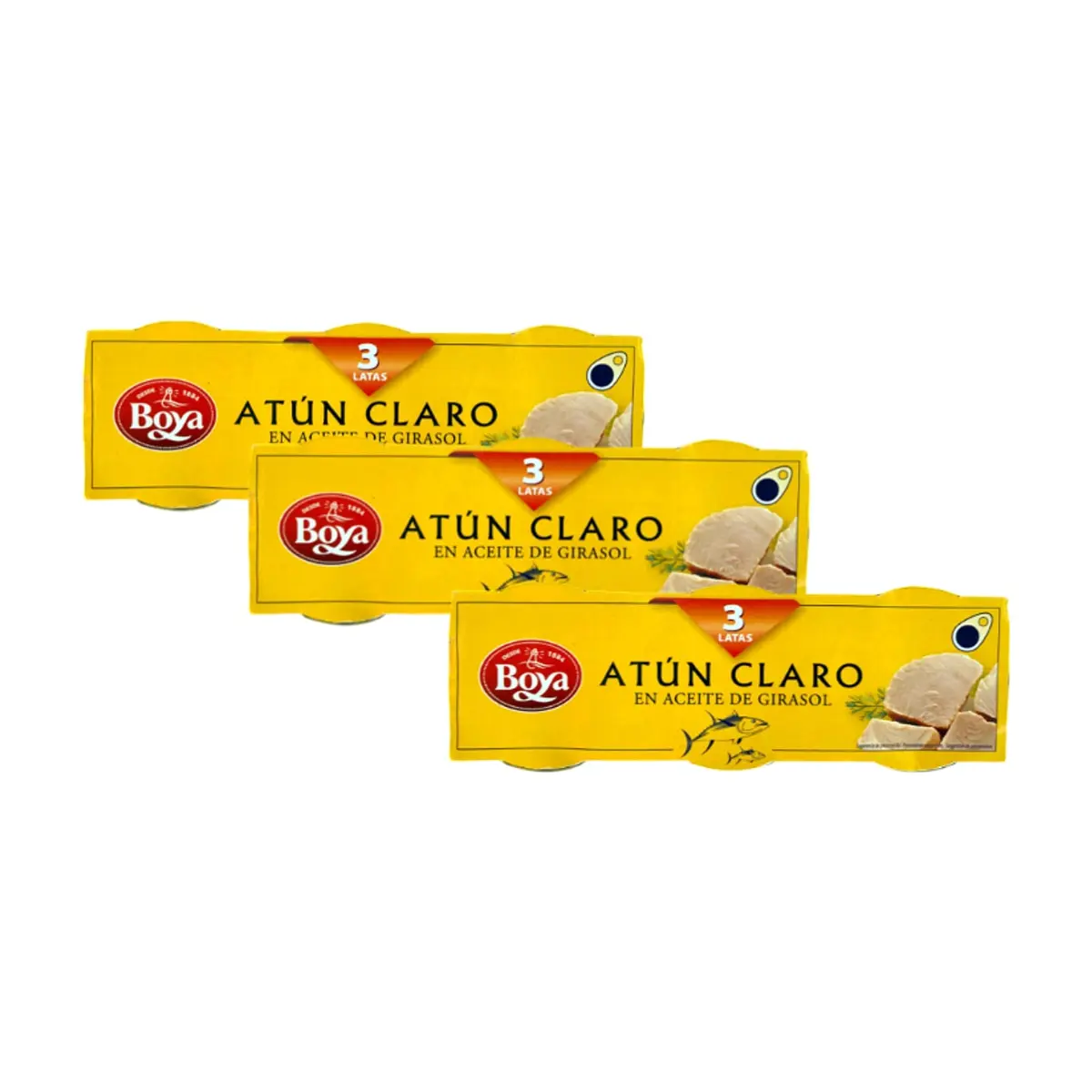 Atún claro en aceite de girasol Boya (3 x 210 g / 7.41 oz) - Miniatura 1