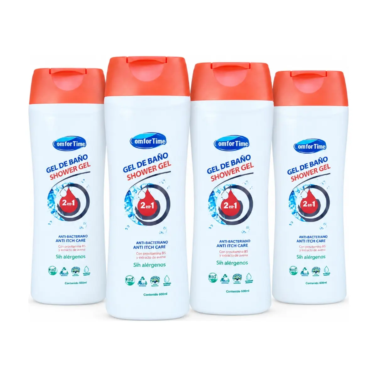 Gel de baño anti-picazón Comfortime (4 x 400 ml)