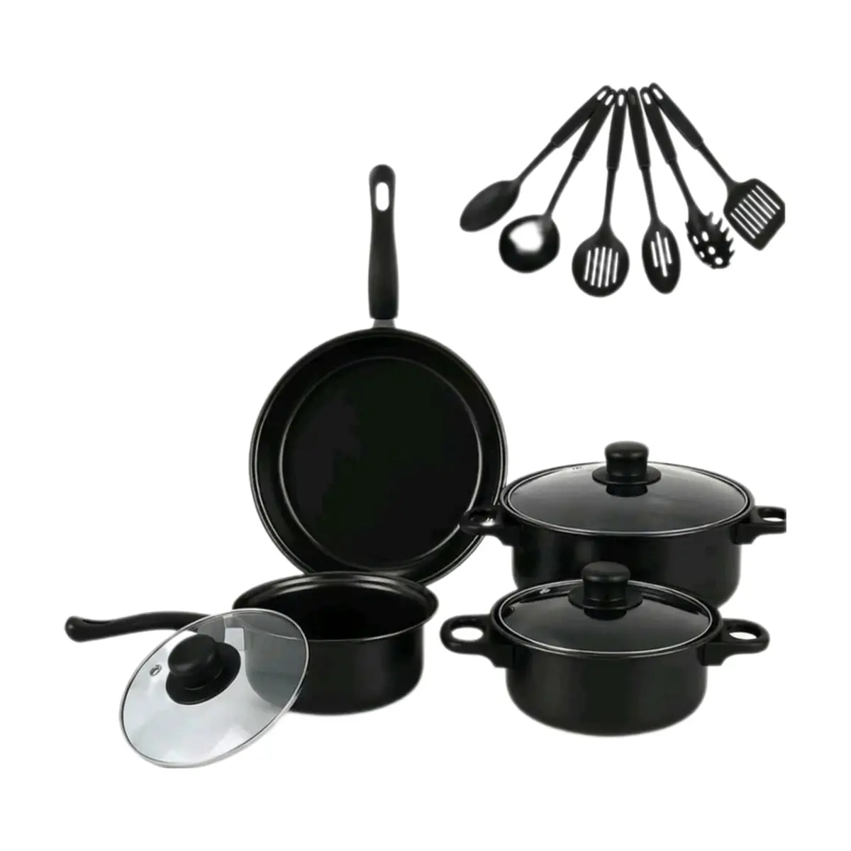 Juego de utensilios de cocina antiadherentes color negro Royal Mark (13 piezas) - Miniatura 1