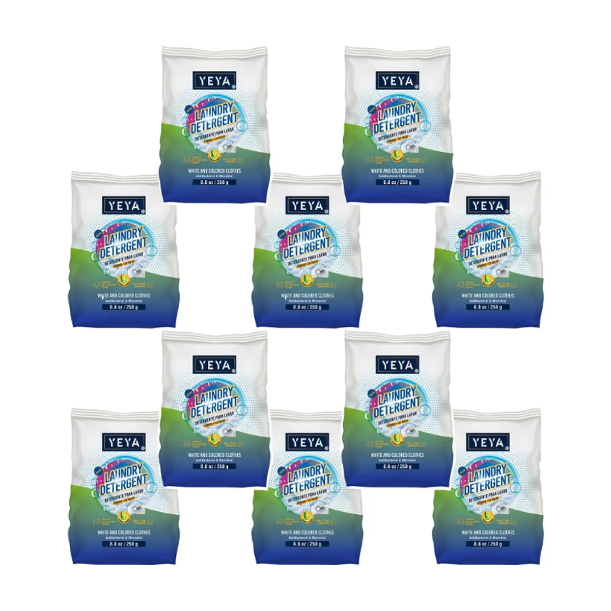 Detergente en polvo con aroma a limón YEYA (10  x 250 g / 8.8 oz)