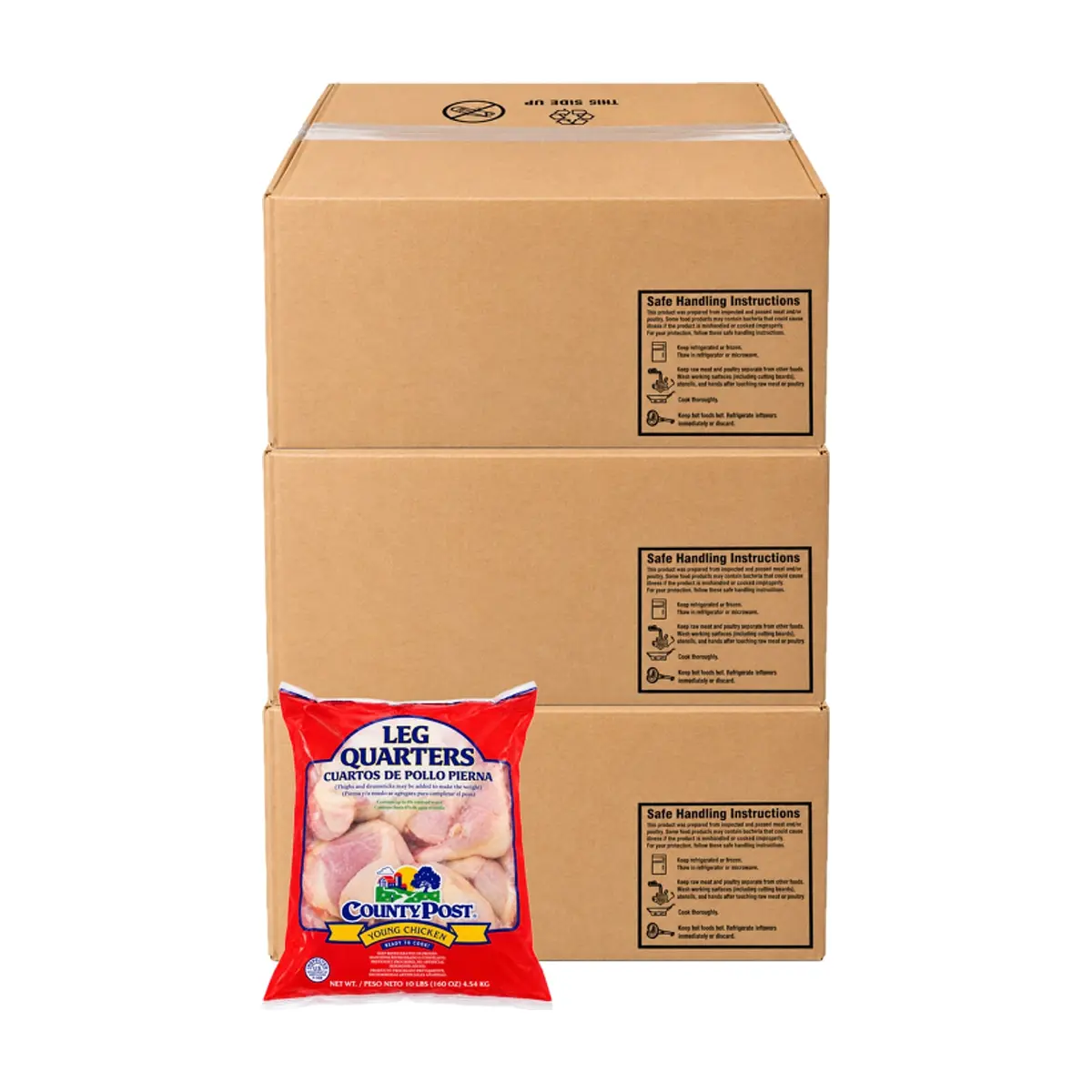 Caja de cuartos traseros de pollo County Post (3 x 18.14 kg / 40 lb) - Miniatura 1
