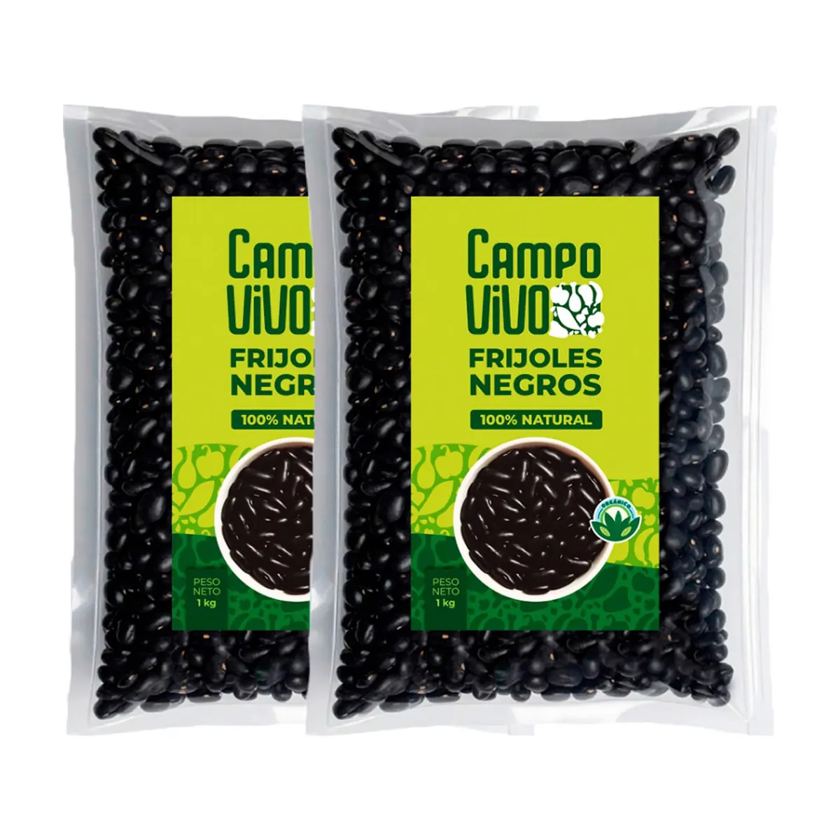 Frijoles negros Campo Vivo (2 x 1 kg / 2.2 lb)