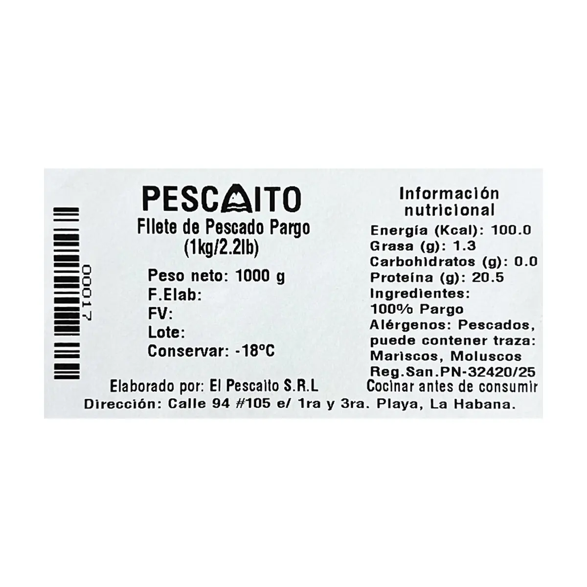 Filete de pescado pargo Pescaito (1 kg / 2.2 lb) - Thumbnail 3