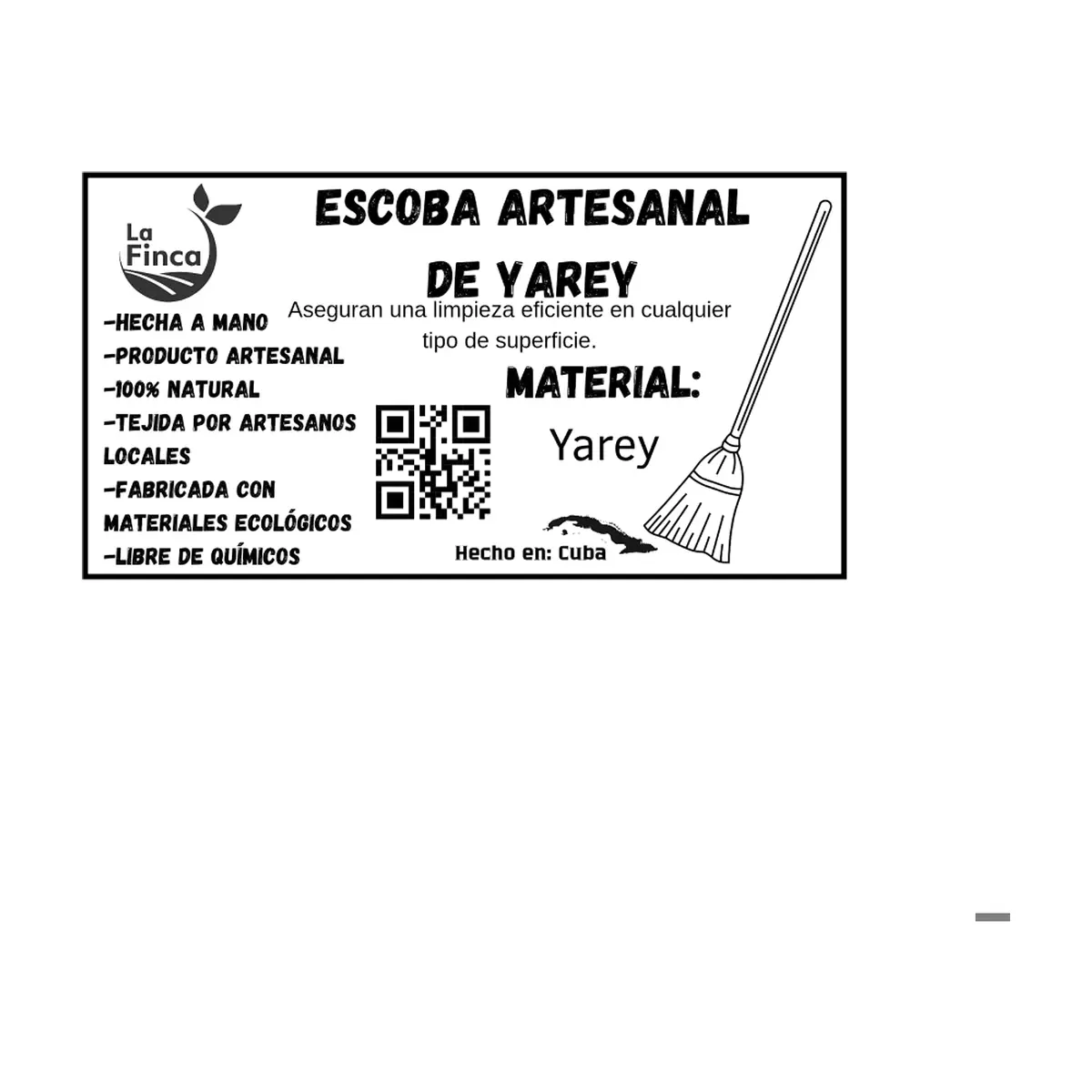 Escoba artesanal de yarey La Finca - Miniatura 2
